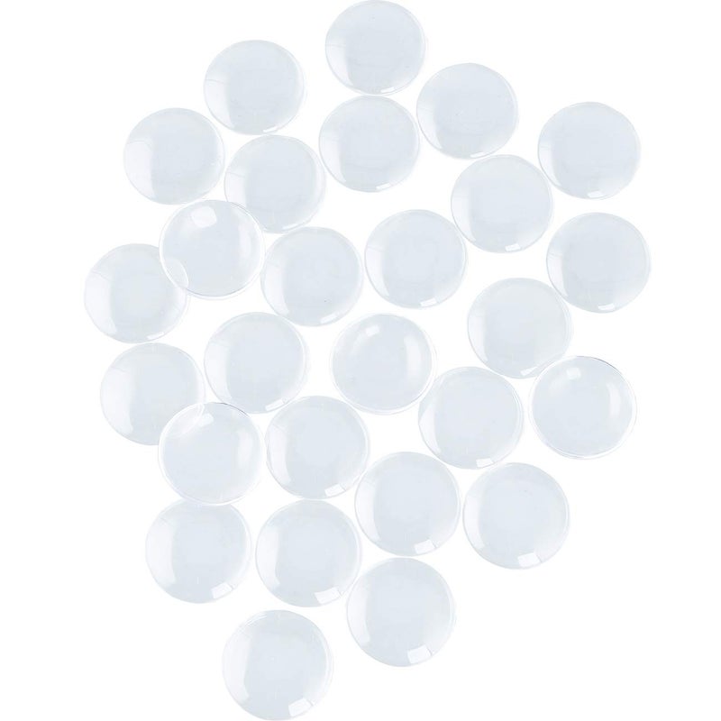 HAUTOCO 27pcs 35mm Clear Glass Cabochons 1 3/8" Inch Glass Dome Cabochon Tiles, Non-calibrated Round for DIY Cameo Photo Jewelry Making - Image 1
